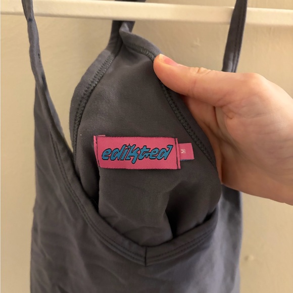 Edikted Charcoal Gray Slim Racerback Tank - Picture 3 of 3